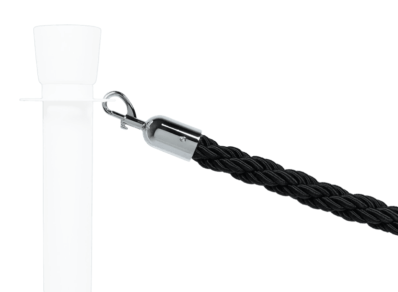 Afzetkoord zwart gedraaid - voor koordpaaltjes met sluiting - 150cm