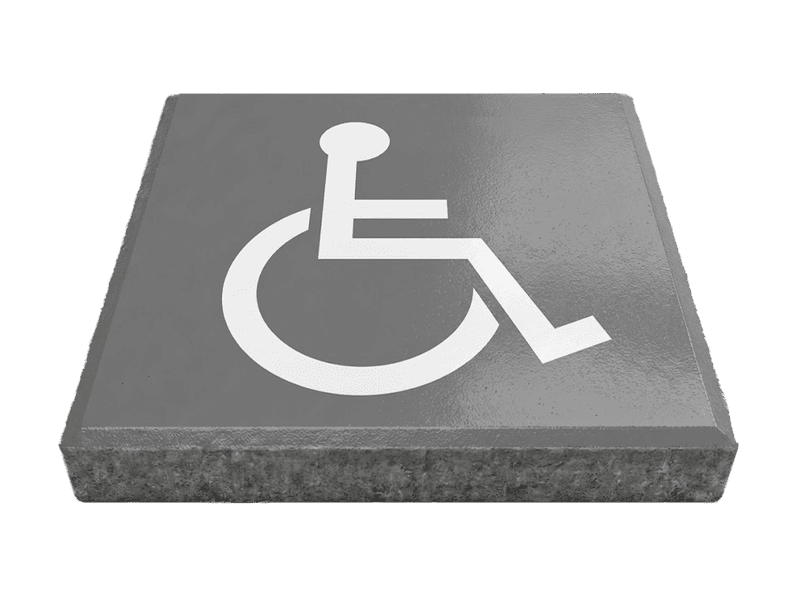 Stoeptegel parkeerplaats mindervalide (TS-ST_PMV2) - 30x30cm met facetrand