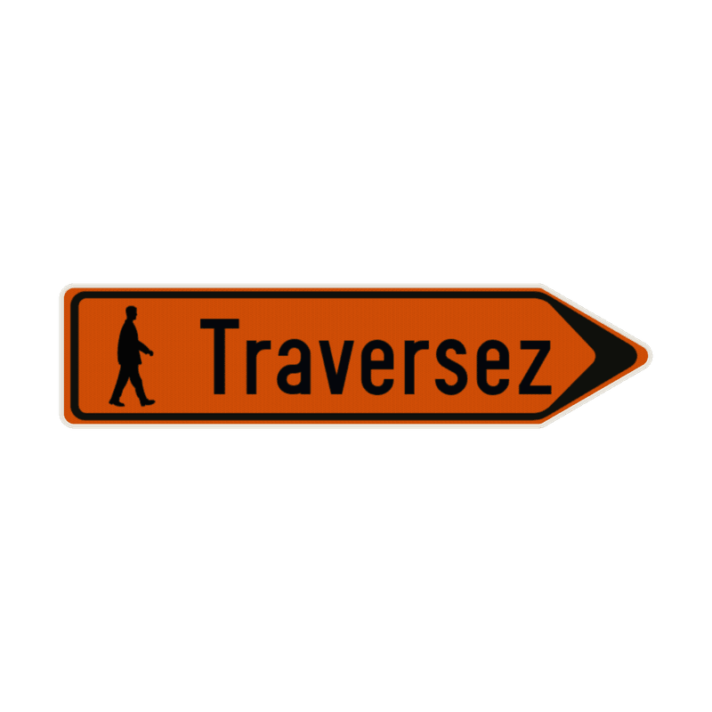 Panneau de signalisation - F41 - Texte + pictogramme - Droite