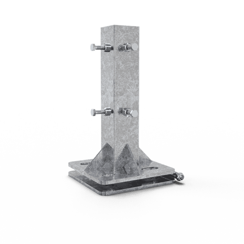Schaftrohr-Adapter für Betonsockel, klappbar – 40x40 und 60x60 mm