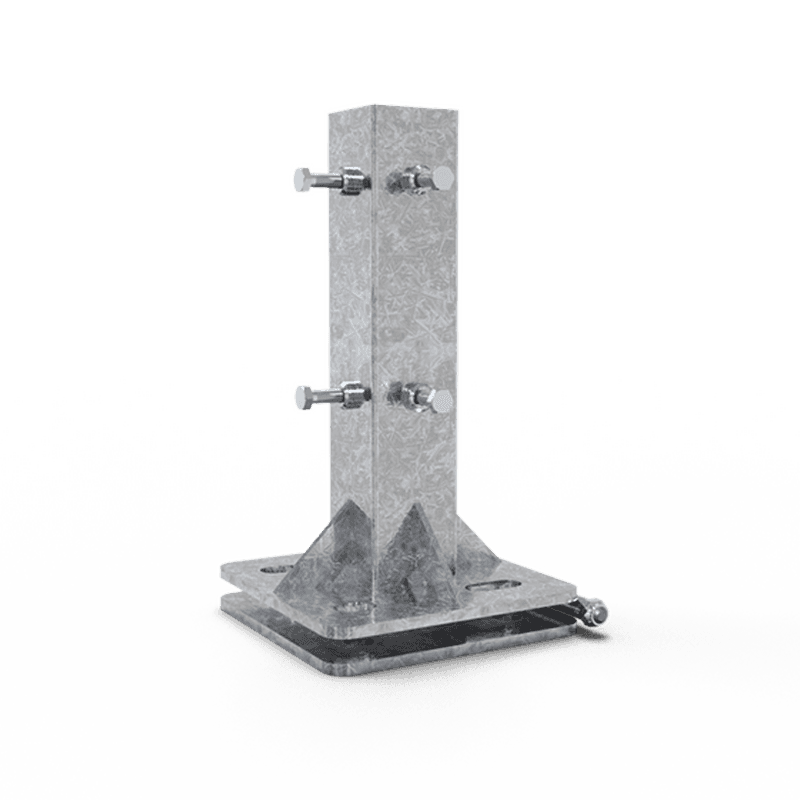 Schaftrohr-Adapter für Betonsockel, klappbar mit Rohrdurchführung – 40x40 und 60x60 mm