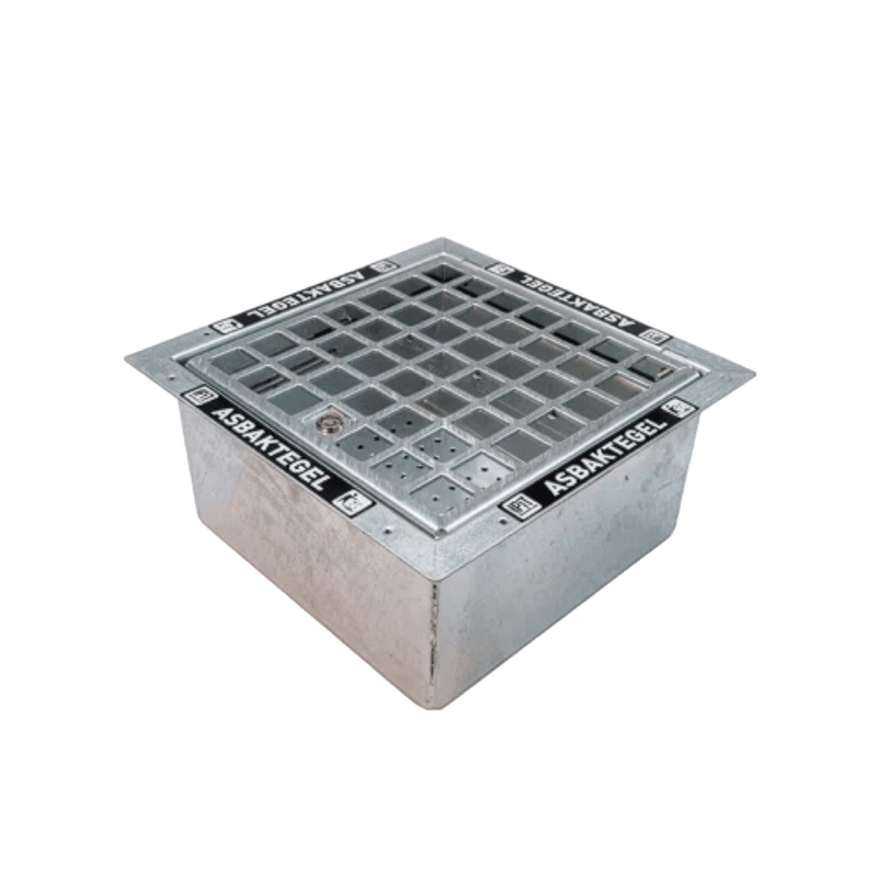 Asbaktegel Droppit - verzinkt staal met spatscherm - 30x30x18cm