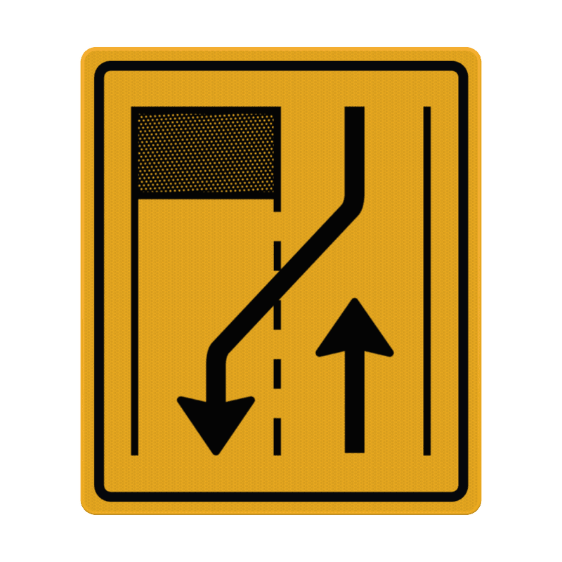 Verkeersbord tegenverkeer naar eigen weghelft - RVV T31-2R - reflecterend