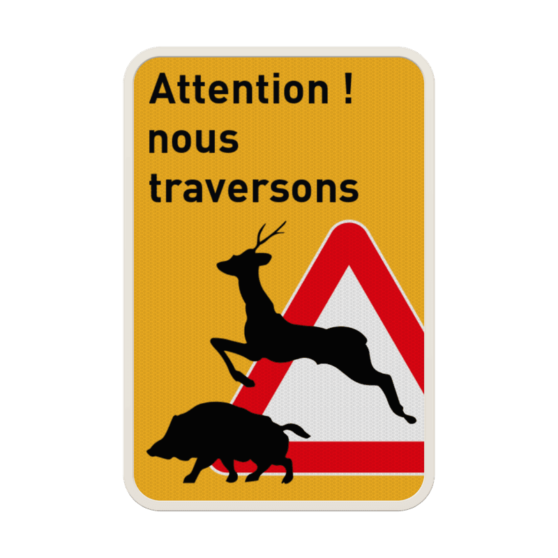 Panneau G2000 - Attention ! Traversée de gibiers