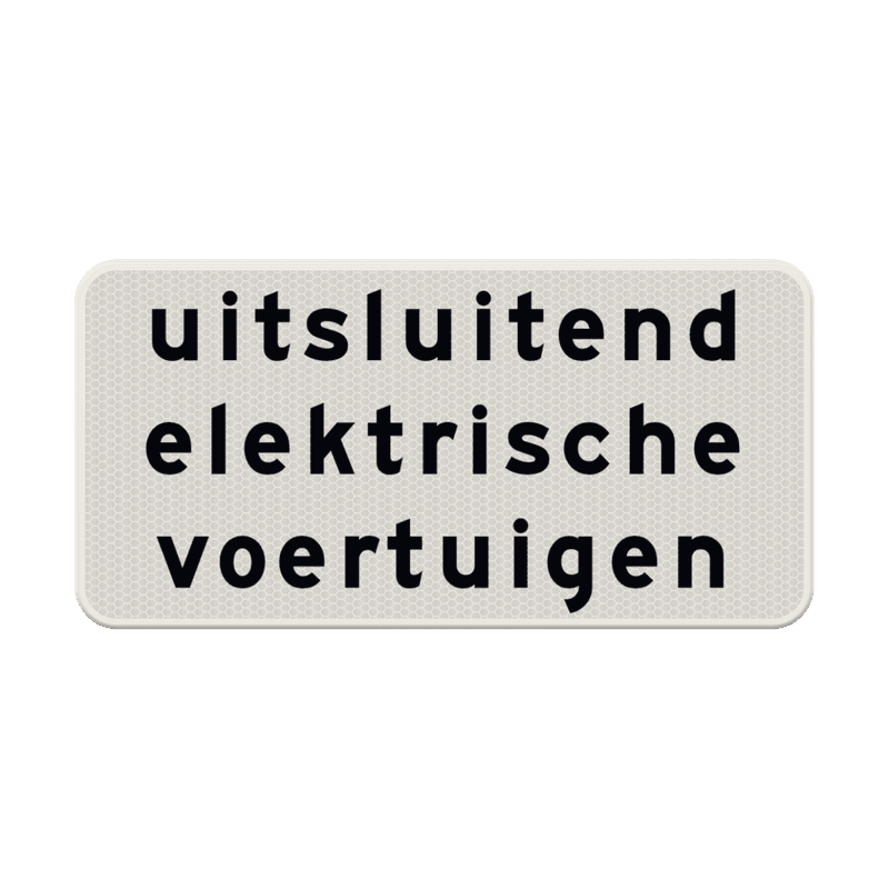 Verkeersbord onderbord uitsluitend elektrische voertuigen