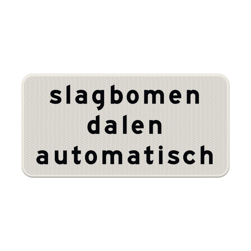Verkeersbord RVV OBD12 - Slagbomen dalen automatisch