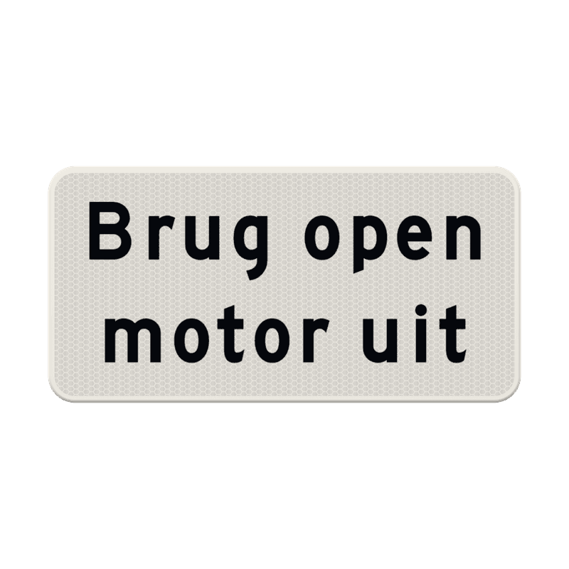 Verkeersbord RVV OBD10a - Brug open motor uit
