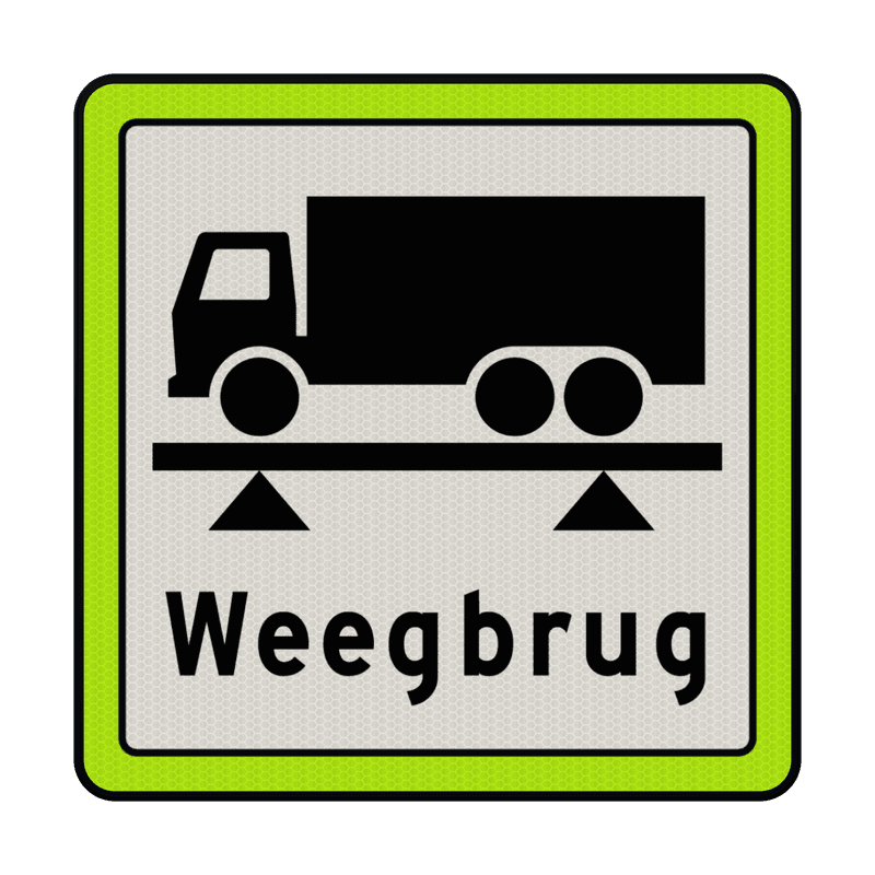 Verkeersbord RVV OBD08f weegbrug - fluorescerend