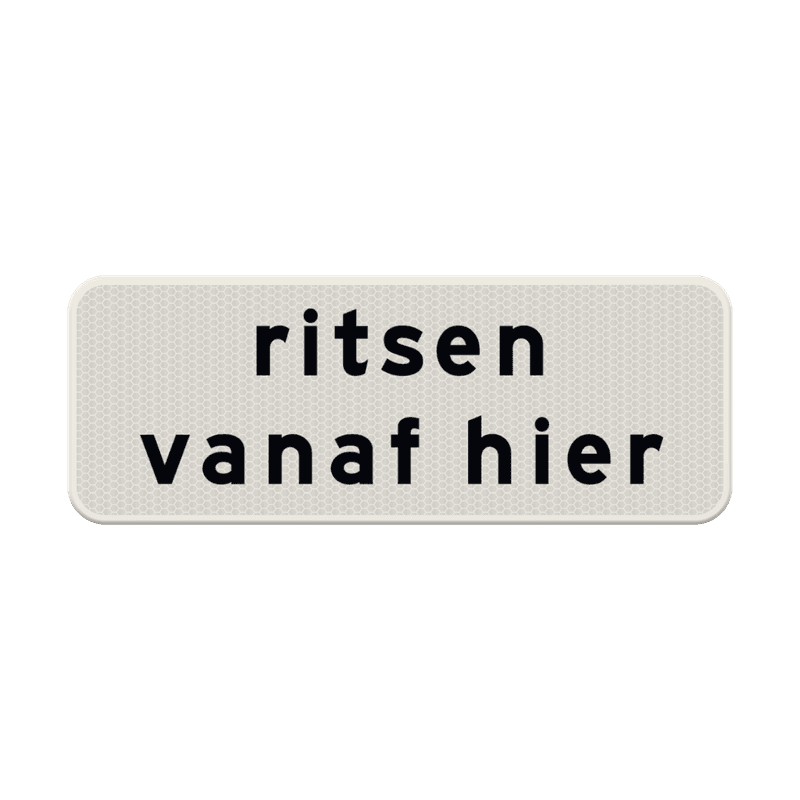 Verkeersbord RVV OB726 - Ritsen vanaf hier