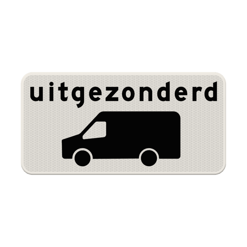 Verkeersbord RVV OB66 - Uitgezonderd transport- en bestelbussen