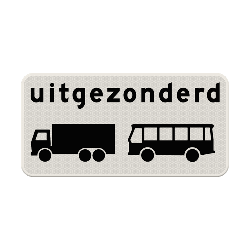Verkeersbord RVV OB63 - Uitgezonderd vrachtauto's en bussen