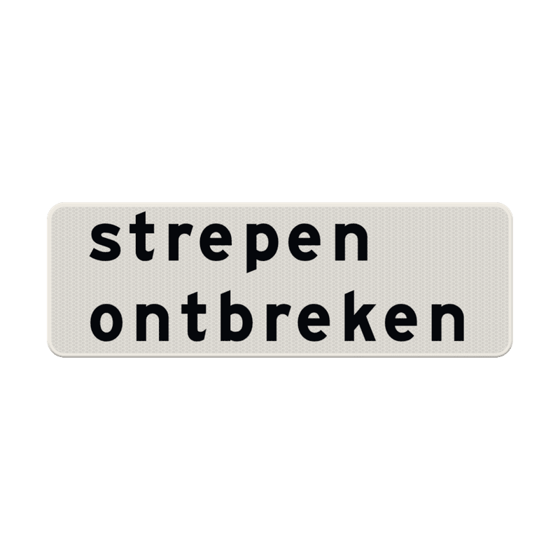 Verkeersbord RVV OB603 - Strepen ontbreken