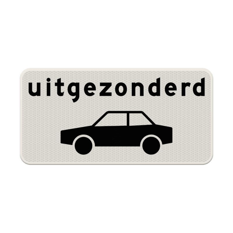 Verkeersbord RVV OB59 - Uitgezonderd auto's