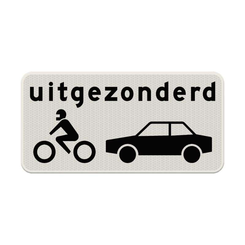 Verkeersbord RVV OB57 - Uitgezonderd motoren en auto's
