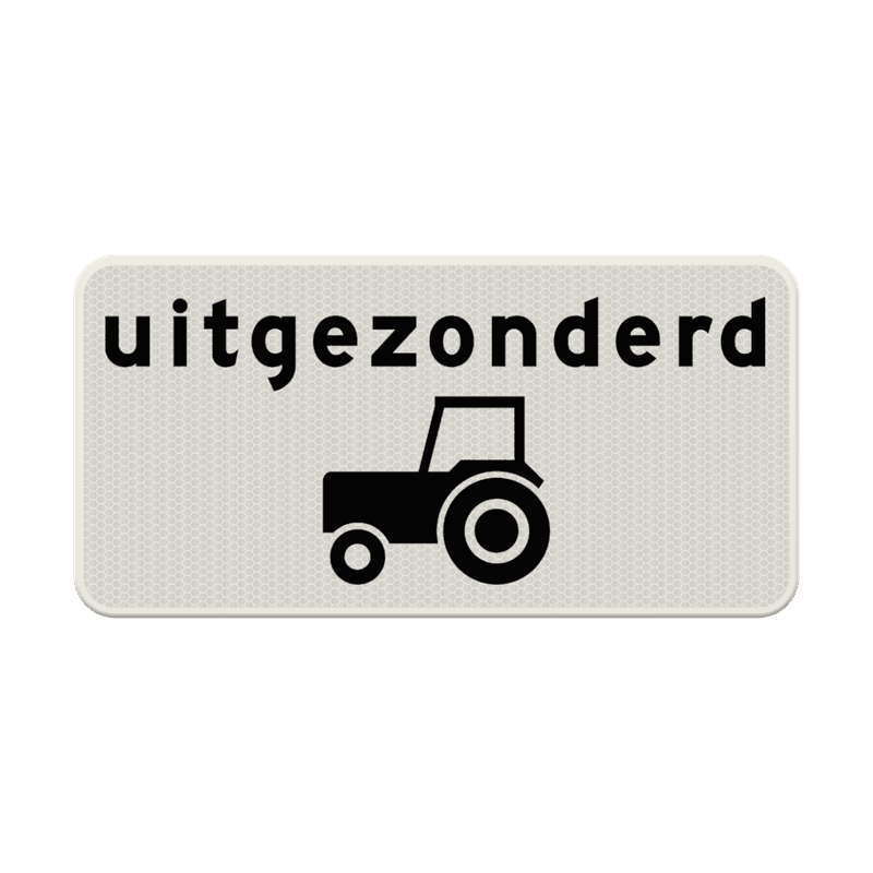 Verkeersbord RVV OB55 - Uitgezonderd tractoren