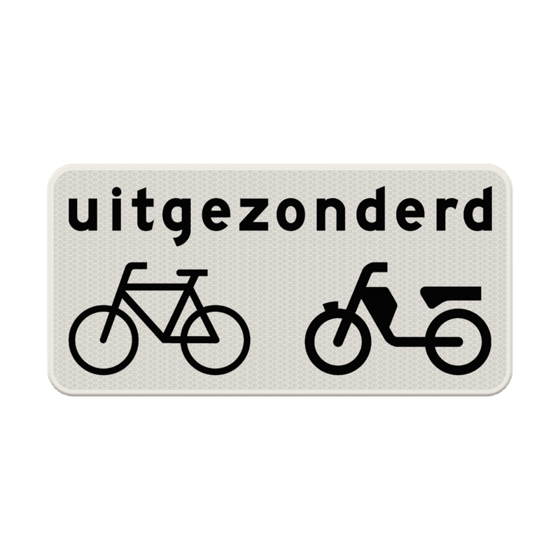 Verkeersbord RVV OB54 - Uitgezonderd (brom)fietsers