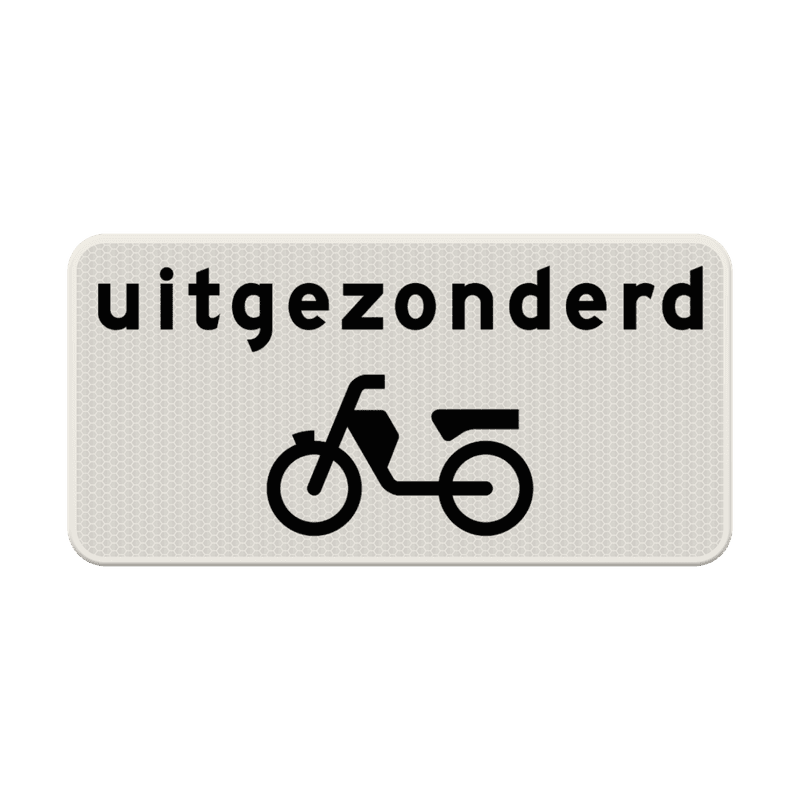 Verkeersbord RVV OB53 - Uitgezonderd bromfietsers