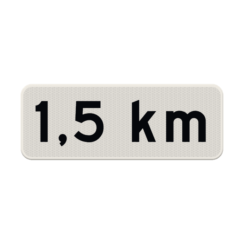 Verkeersbord RVV OB401-1,5 - Afstandsaanduiding in kilometers