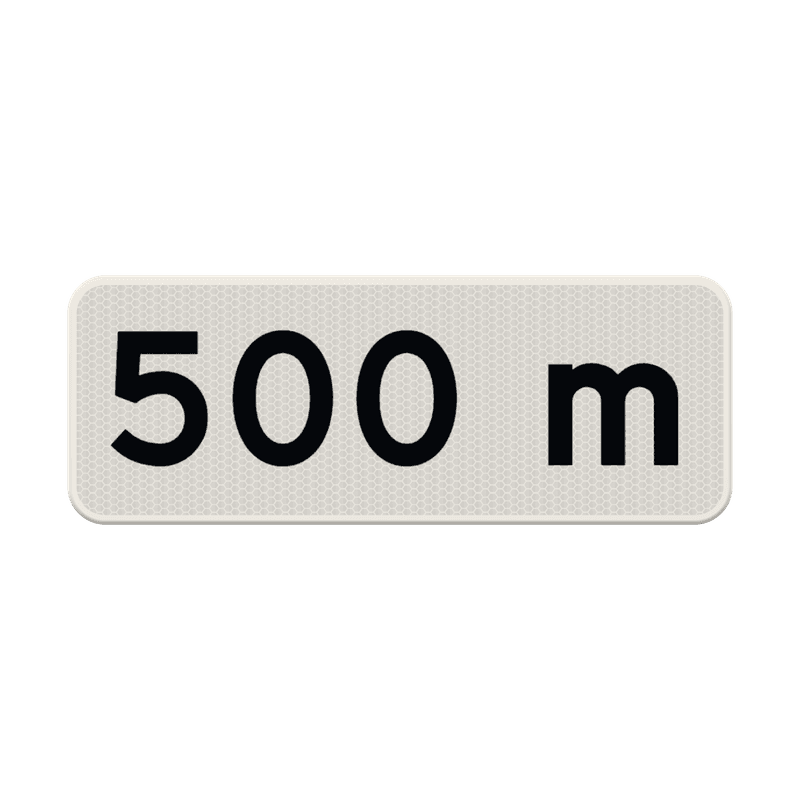Verkeersbord RVV OB401 - 500 meter - reflecterend