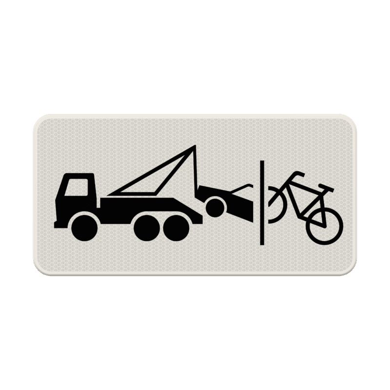 Verkeersbord RVV OB304c - Fiets en auto wegsleepregeling van kracht