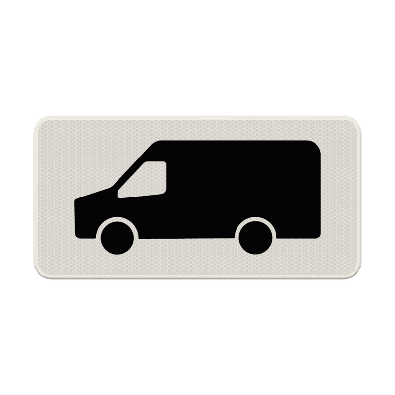 Verkeersbord RVV OB25 - Geldt alleen voor transport- en bestelbus