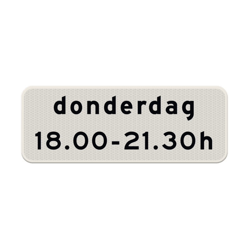 Verkeersbord RVV OB203p - Geldt alleen voor periode (dag + tijd)