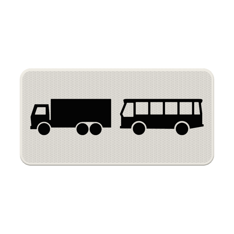 Verkeersbord RVV OB13 - Geldt alleen voor vrachtauto's en bussen