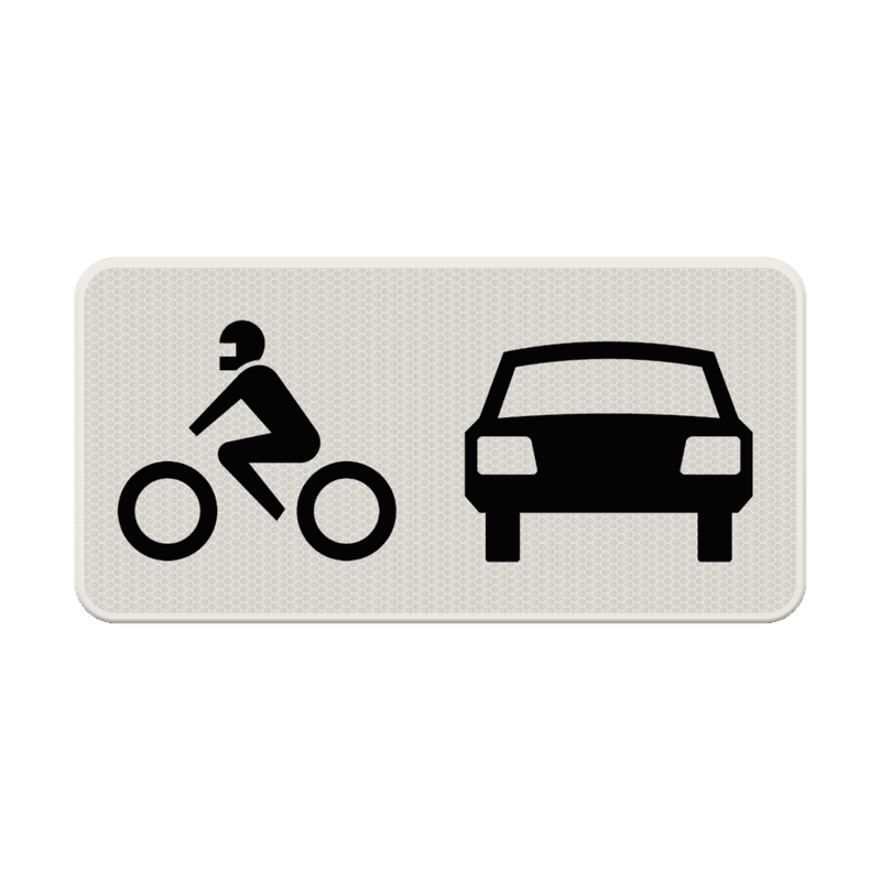 Verkeersbord RVV OB07 - Geldt alleen voor auto's en motoren