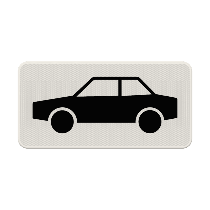 Verkeersbord RVV OB09 - Geldt alleen voor auto's