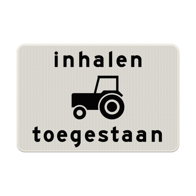 Verkeersbord RVV OB101 - Inhalen tractoren toegestaan