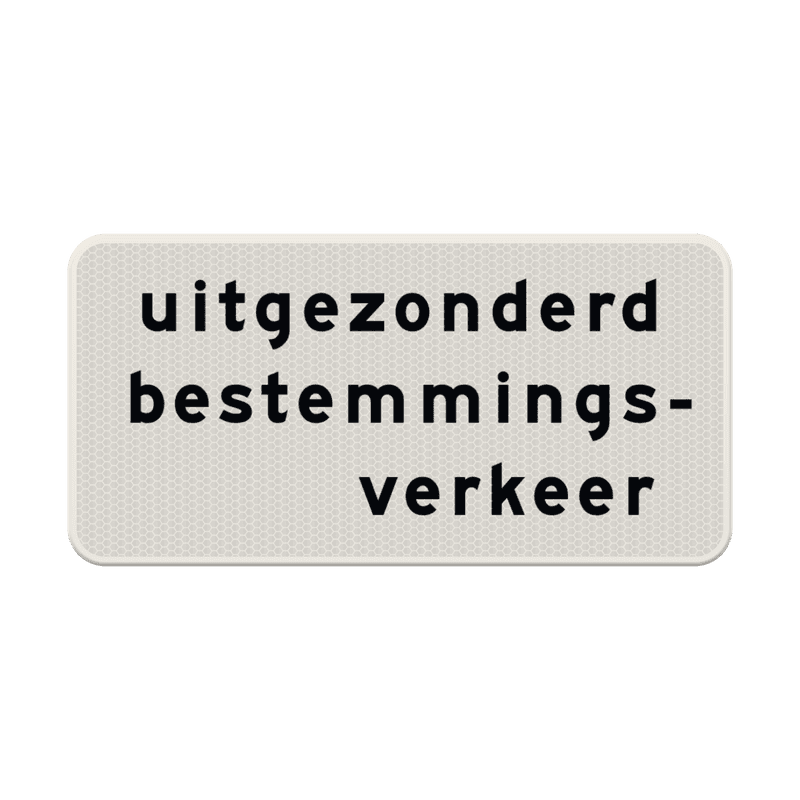 Verkeersbord RVV OB108 - Uitgezonderd bestemmingsverkeer