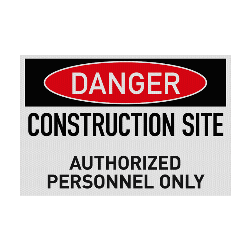Bord DANGER CONSTRUCTION AREA, Authorized personnel only